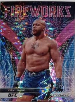 Ciryl Gane 2022 Panini Prizm UFC Fireworks #12 Pink Pulsar