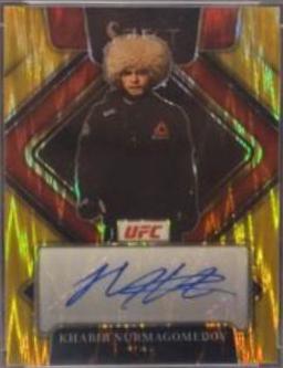 Khabib Nurmagomedov 2022 Panini Select UFC Signatures #5 Gold Flash