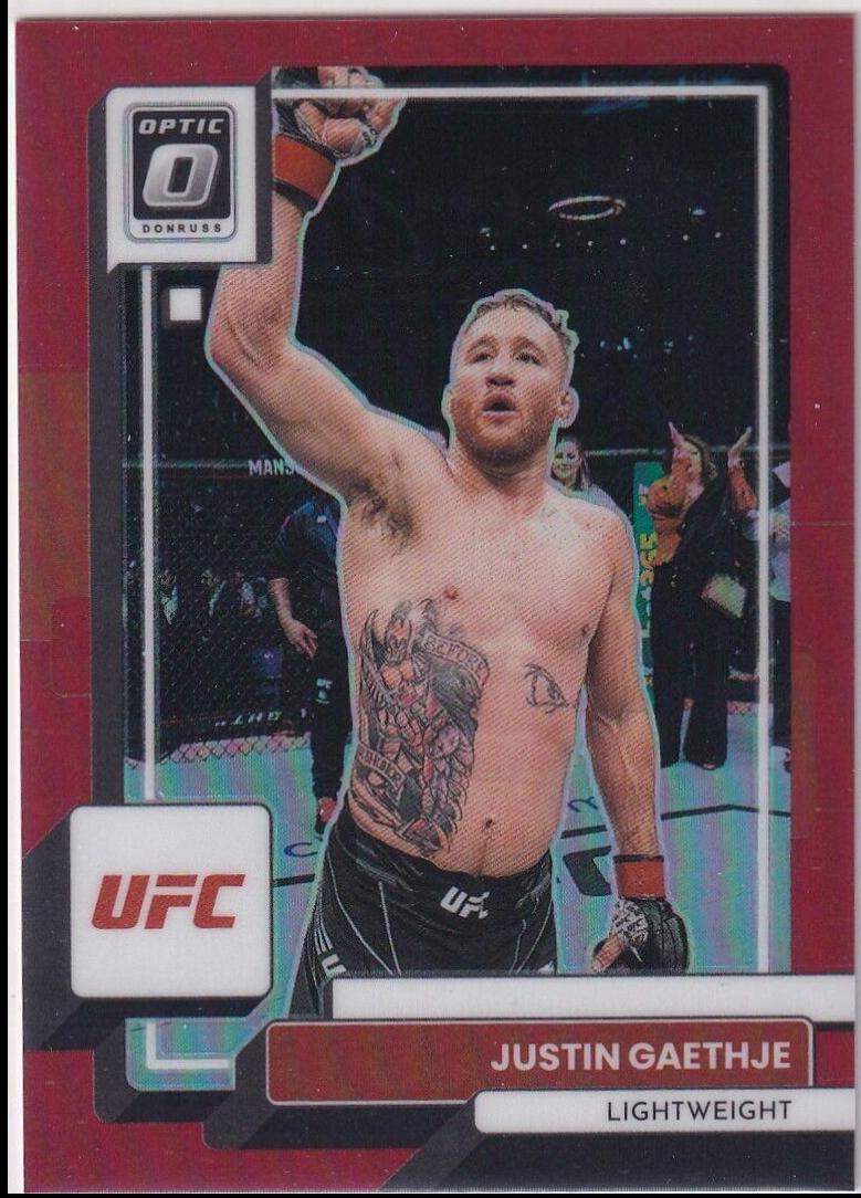 Justin Gaethje 2023 Panini Donruss Optic UFC Base #71 Red