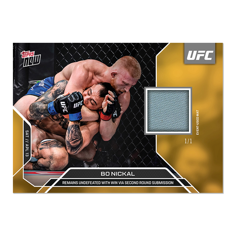 Bo Nickal Topps Now UFC Event-used Mat Relics #3 Gold