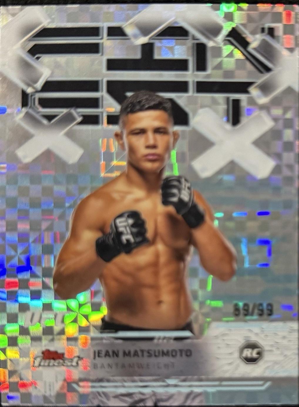 Jean Matsumoto 2025 Topps Finest UFC Base Common #44 Blue Checkerboard Refractor