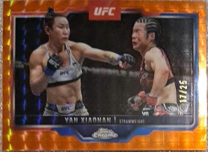 Yan Xiaonan 2025 Topps Chrome UFC Base #35 Orange Geometric Refractor