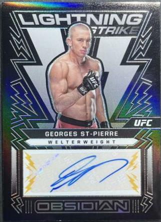Georges St-Pierre 2023 Panini Chronicles UFC Obsidian Lightning Strike Signatures #14 Red
