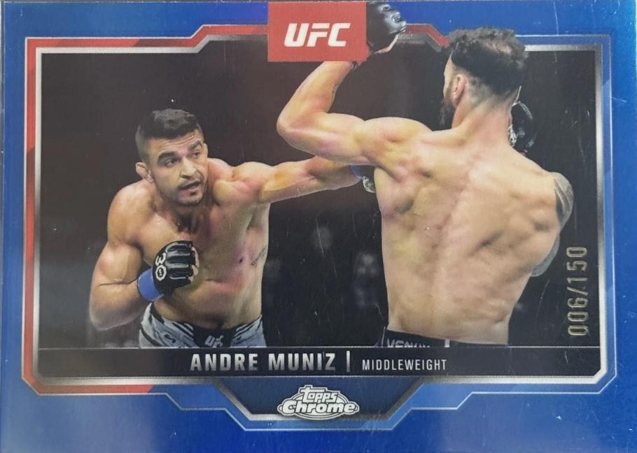 Andre Muniz 2025 Topps Chrome UFC Base #11 Blue Refractor