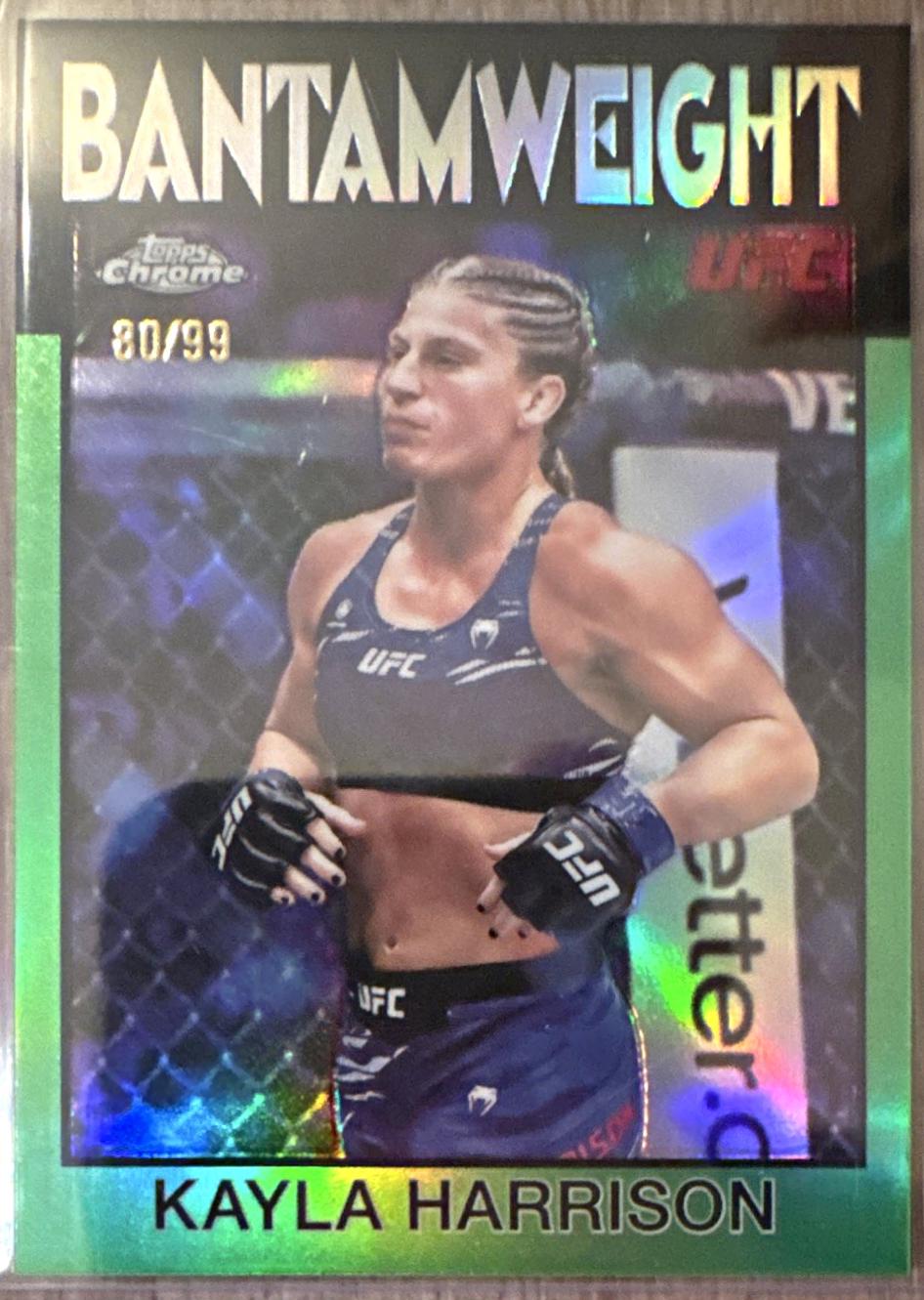 Kayla Harrison 2026 Topps Chrome UFC 1986 Topps #86-1 Geometric Refractor