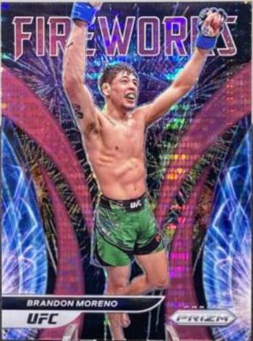 Brandon Moreno 2022 Panini Prizm UFC Fireworks #18 Pink Pulsar