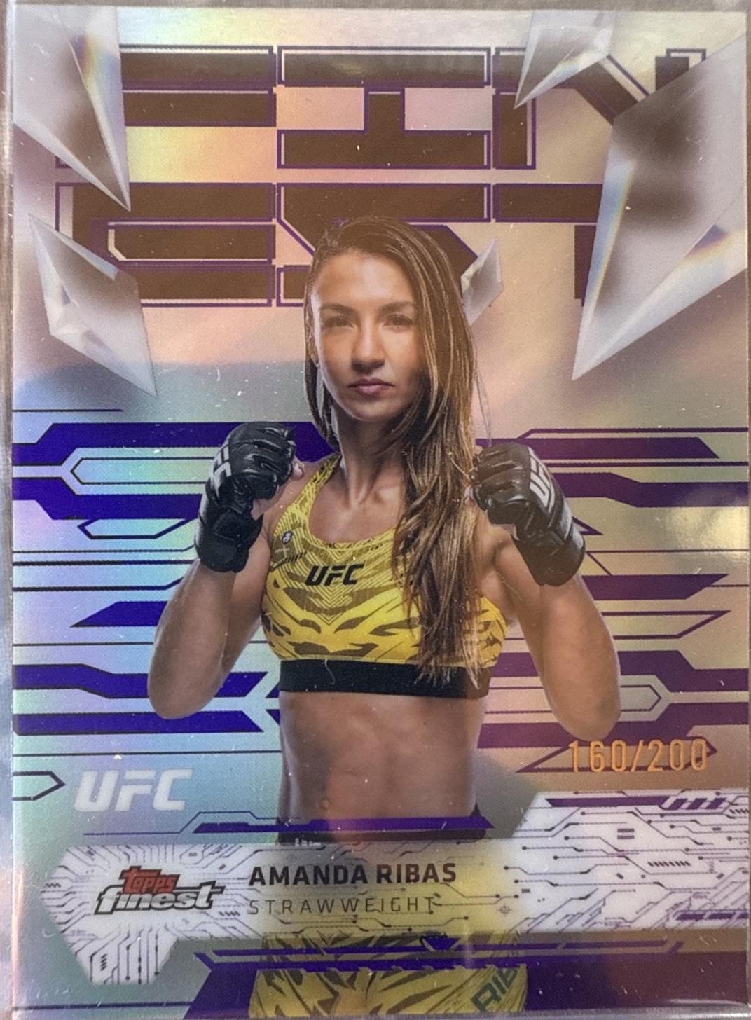 Amanda Ribas 2025 Topps Finest UFC Base Uncommon #154 Purple Refractor