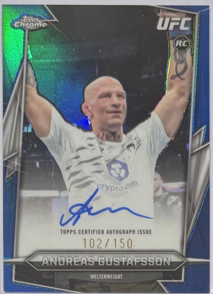 Andreas Gustafsson 2026 Topps Chrome UFC Base Autographs #BAV-AN Blue Refractor