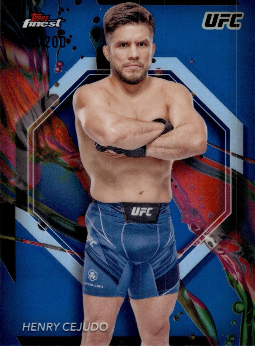 Henry Cejudo 2024 Topps Finest UFC Base Common #13 Blue Refractor