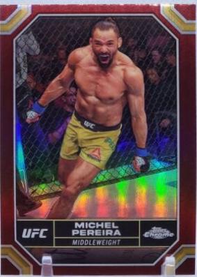 Michel Pereira 2024 Topps Chrome UFC Base #138 Magenta Refractor