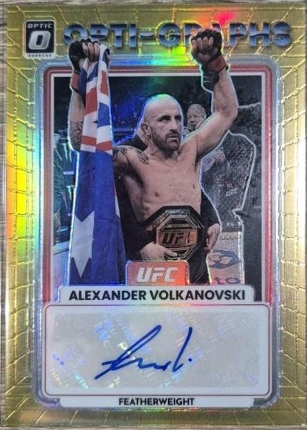 Alexander Volkanovski 2023 Panini Donruss Optic UFC Opti-Graphs #14 Gold Autograph