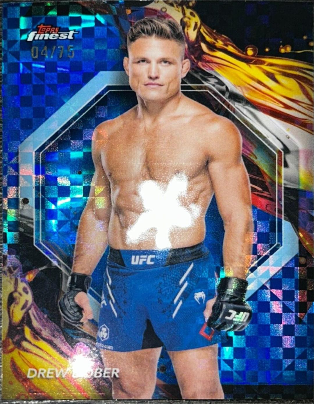 Drew Dober 2024 Topps Finest UFC Base Uncommon #124 Blue Checkerboard Refractor