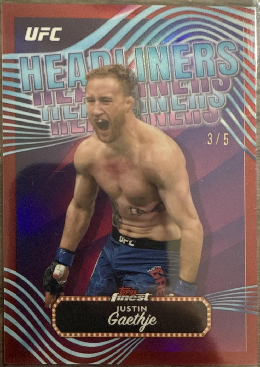 Justin Gaethje 2024 Topps Finest UFC Headliners #HDL-11 Red Refractor
