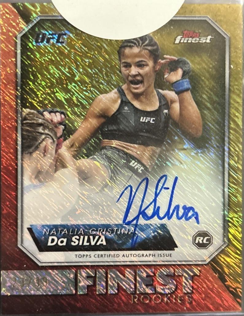 Natalia Silva 2024 Topps Finest UFC Rookie Finest Autographs #RFA-NS Gold Shimmer Refractor