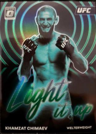 Khamzat Chimaev 2023 Panini Donruss Optic UFC Light It Up #22 Green