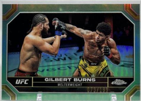 Gilbert Burns 2024 Topps Chrome UFC Base #70 Aqua Refractor