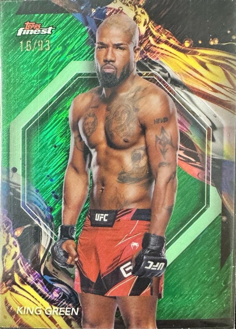 King Green 2024 Topps Finest UFC Base Uncommon #186 Green Shimmer Refractor