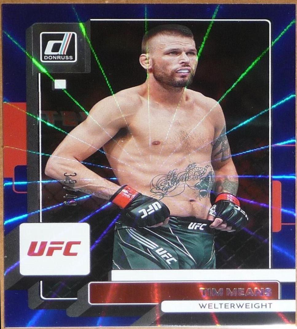 Tim Means 2023 Panini Donruss UFC Base #1 Blue Laser