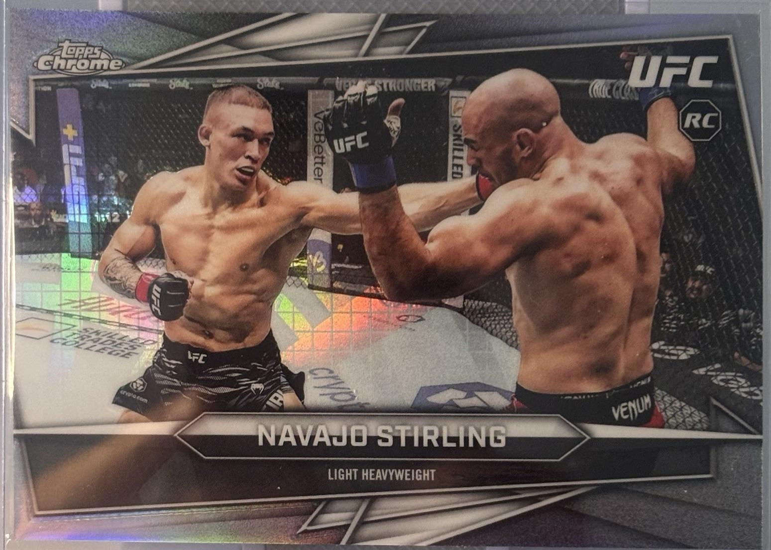 Navajo Stirling 2026 Topps Chrome UFC Base #154 Sonar Refractor