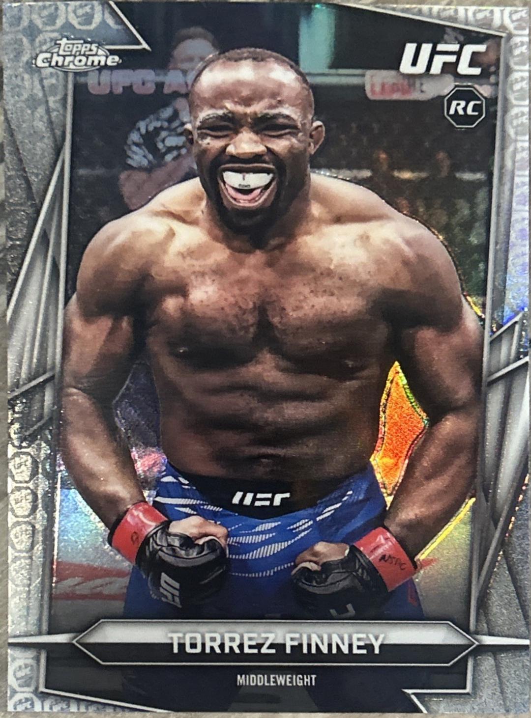Torrez Finney 2026 Topps Chrome UFC Base #166 UFC Glove Refractor