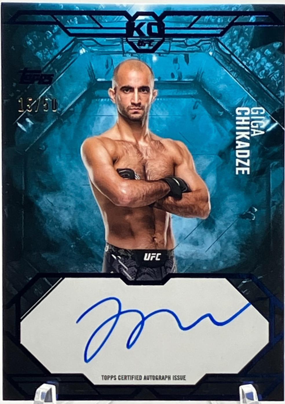 Giga Chikadze 2025 Topps Knockout UFC Knockout Autographs #KA-GC Blue