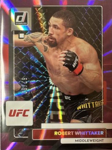 Robert Whittaker 2023 Panini Donruss UFC Base #187 Purple Laser