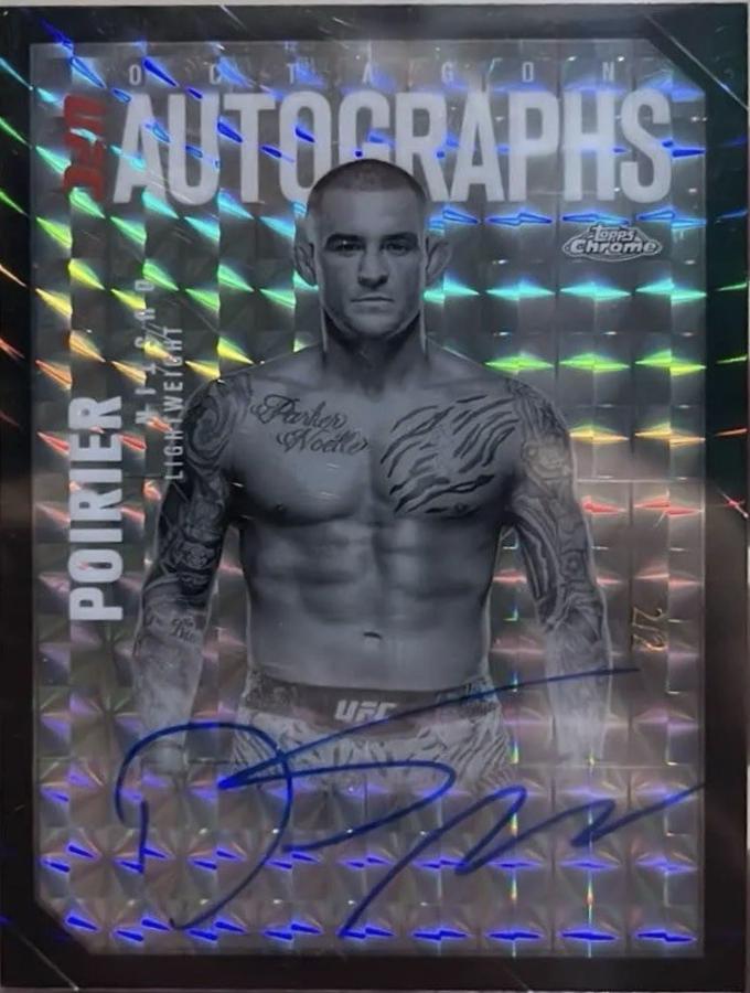 Dustin Poirier 2025 Topps Chrome UFC Octagon Legends Autographs #OLA-DP Geometric Black Refractor