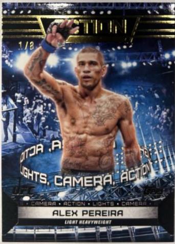 Alex Pereira 2024 Topps Knockout UFC Camera (Lights, Camera, Action) #CAM-11 Gold
