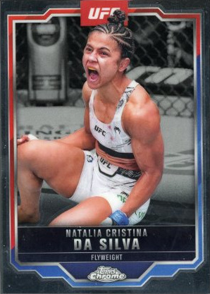 Natalia Silva 2025 Topps Chrome UFC Base #82 Black RayWave