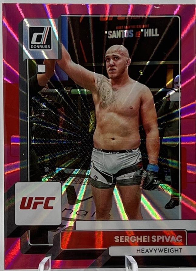 Serghei Spivac 2023 Panini Donruss UFC Base #89 Pink Laser