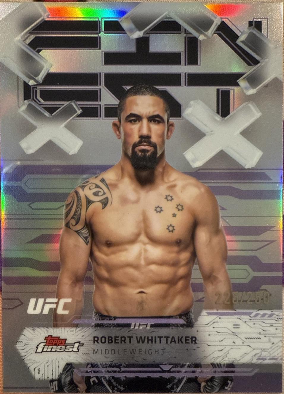 Robert Whittaker 2025 Topps Finest UFC Base Common #71 Purple Refractor