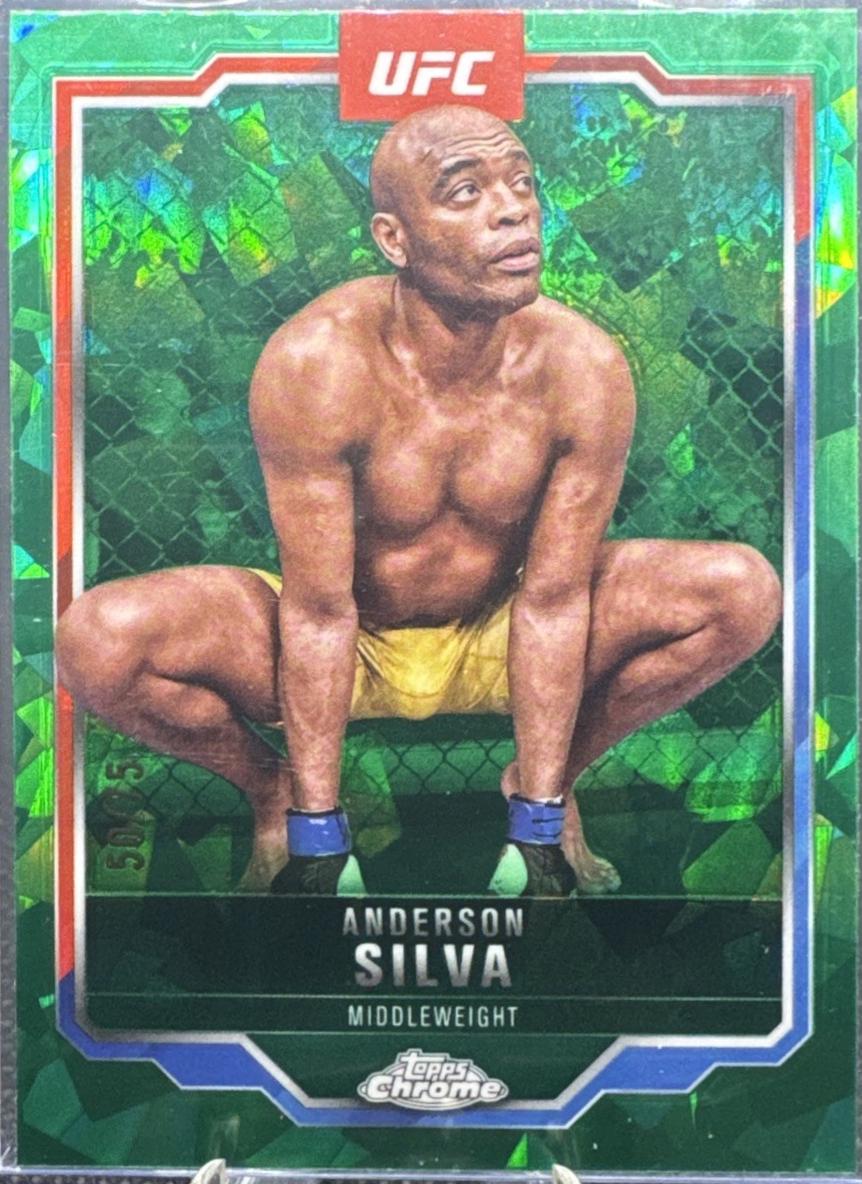 Anderson Silva 2025 Topps Chrome Sapphire UFC Base Sapphire #44 Green Sapphire