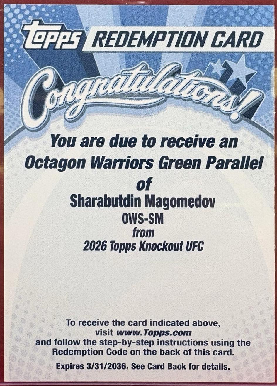 Shara Magomedov 2026 Topps Knockout UFC Octagon Warriors #OWS-SM Blue