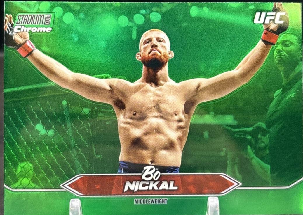 Bo Nickal 2025 Topps Stadium Club UFC Base Chrome #C-83 Green Refractor