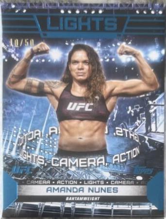 Amanda Nunes 2024 Topps Knockout UFC Action (Lights, Camera, Action) #ACT-17 Blue