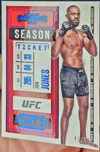 Jon Jones 2021 Panini Chronicles UFC Base Contenders Season Ticket #9 Blue