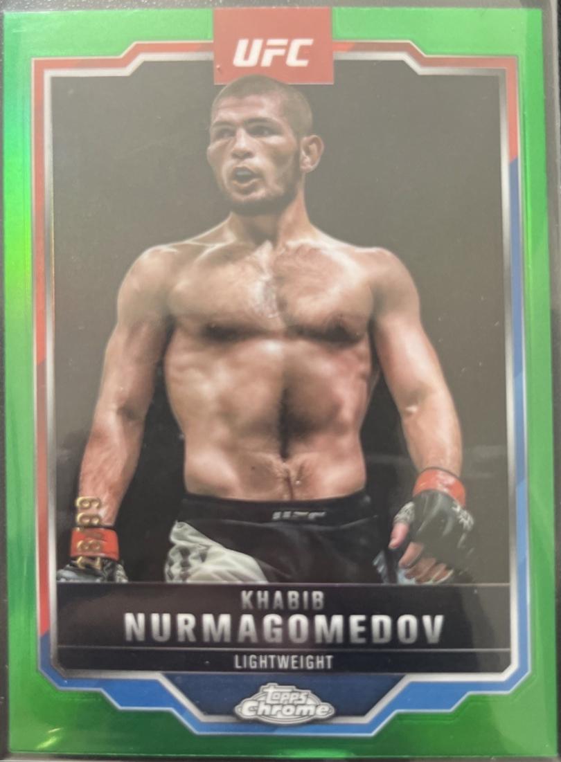 Khabib Nurmagomedov 2025 Topps Chrome UFC Base #36 Green Refractor