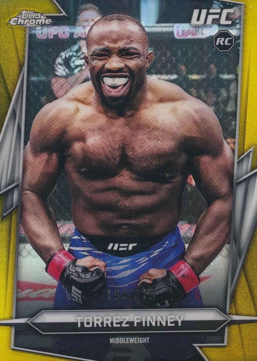 Torrez Finney 2026 Topps Chrome UFC Base #166 Yellow Refractor