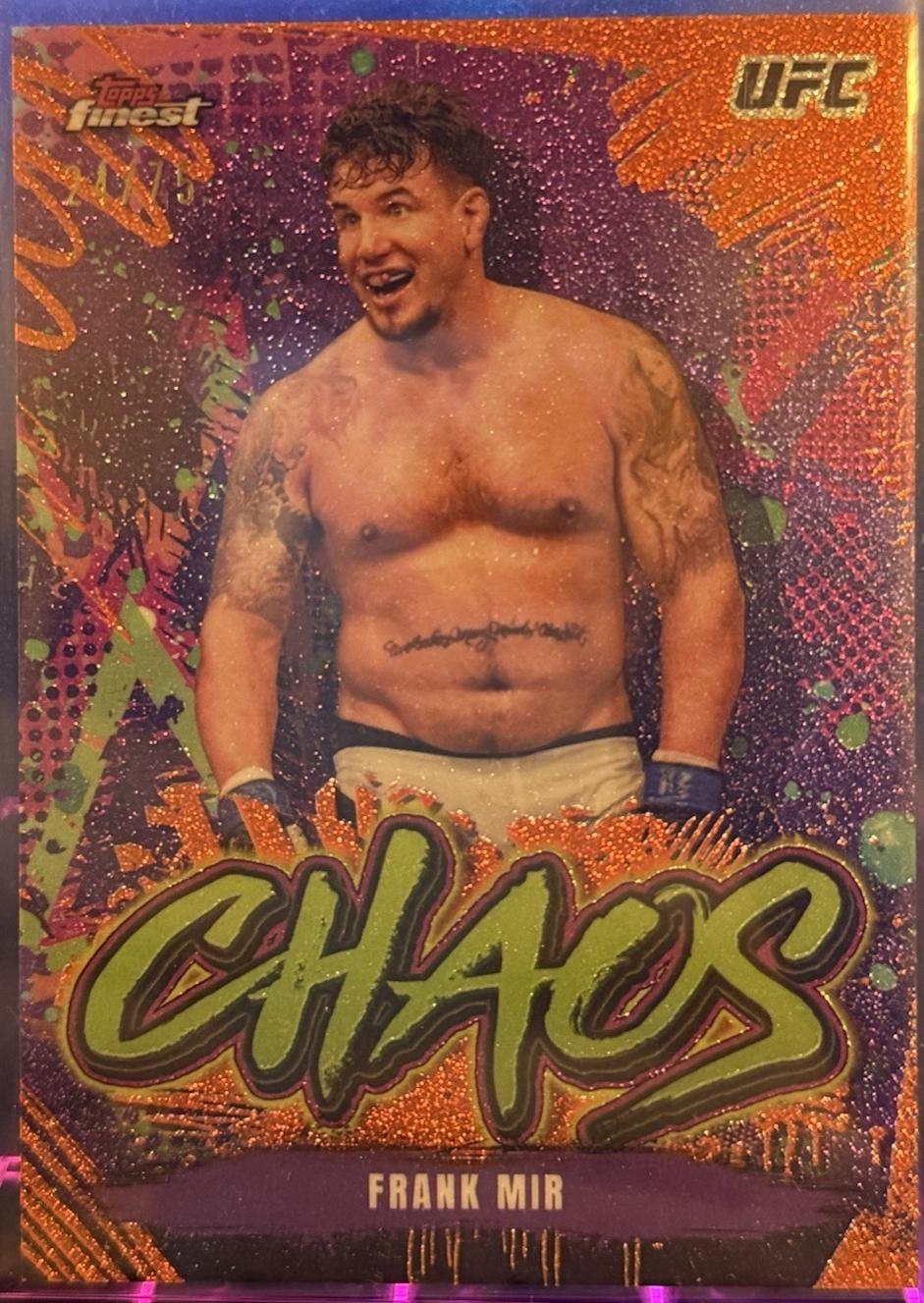 Frank Mir 2024 Topps Finest UFC Chaos #CHA-30 Yellow Glitter Refractor