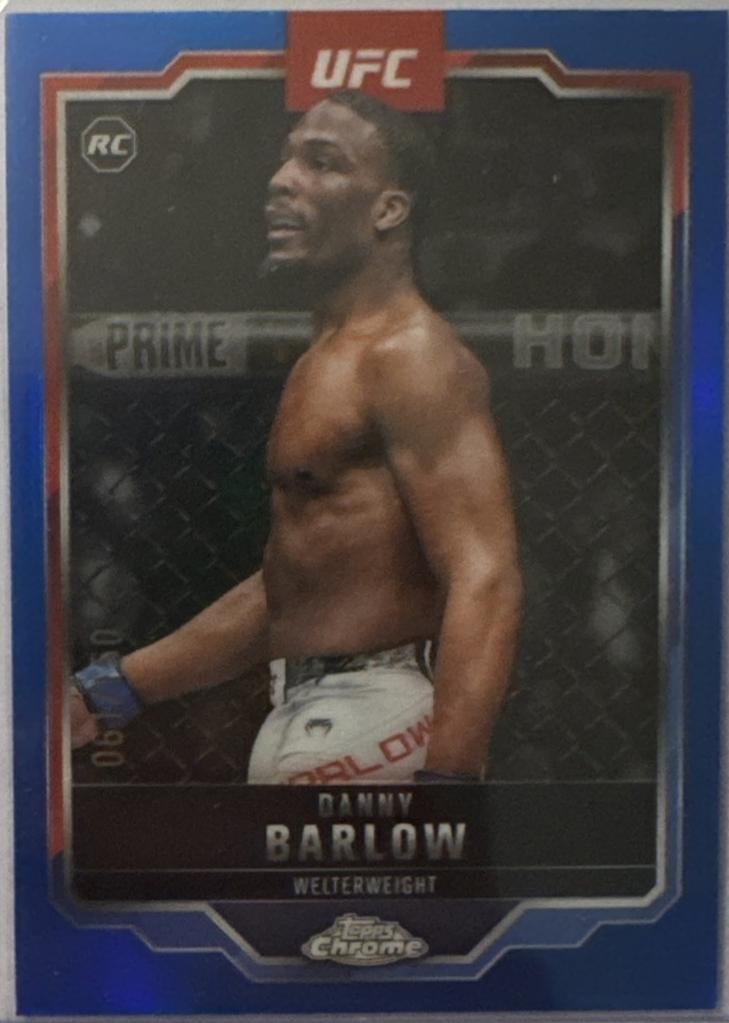 Danny Barlow 2025 Topps Chrome UFC Base #179 Blue Refractor