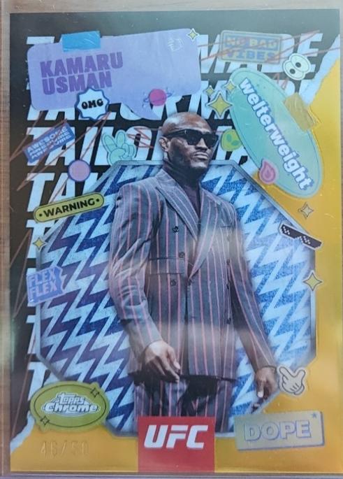 Kamaru Usman 2025 Topps Chrome UFC Tailor Made #TRM-2 Gold Refractor