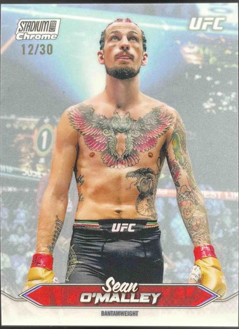 Sean O'Malley 2025 Topps Stadium Club UFC Base Chrome #C-20 Pearl White Refractor