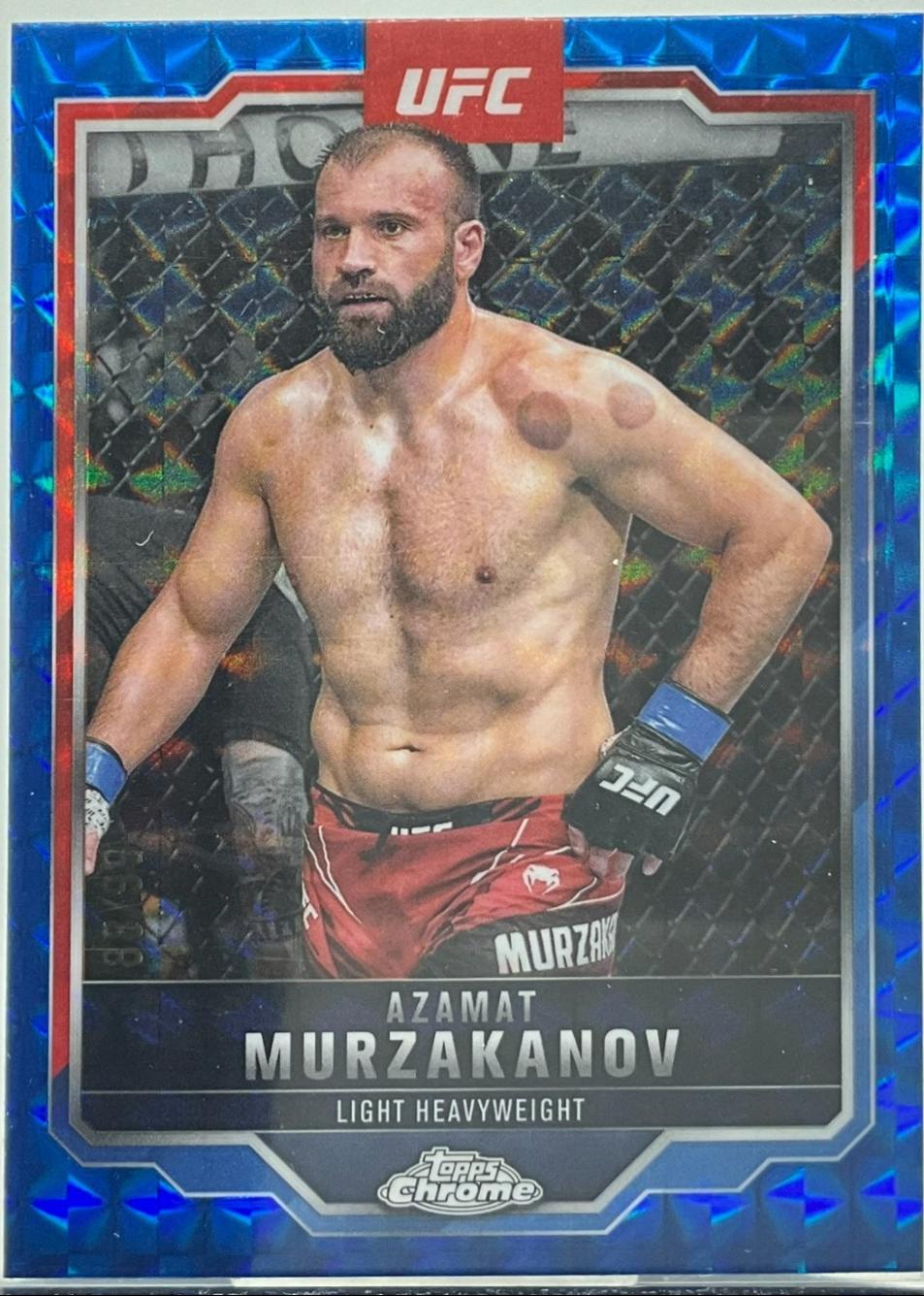 Azamat Murzakanov 2025 Topps Chrome UFC Base #168 Blue Geometric Refractor