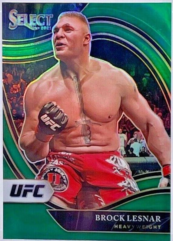 Brock Lesnar 2021 Panini Select UFC Octagonside #250 Green