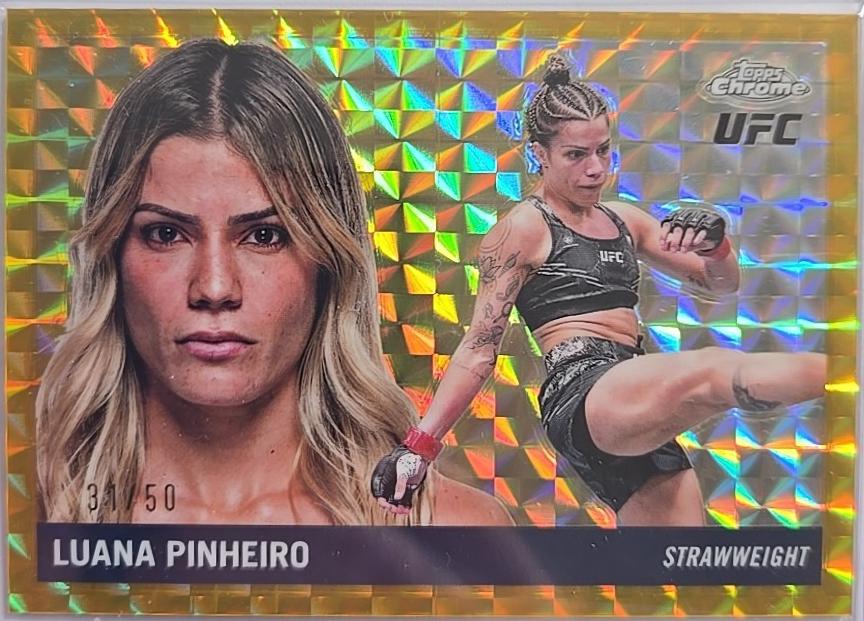 Luana Pinheiro 2025 Topps Chrome UFC 1955 Topps #55T-22 Geometric Gold Refractor