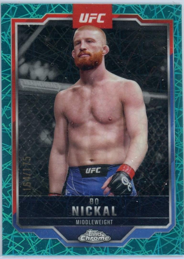 Bo Nickal 2025 Topps Chrome UFC Base #76 Aqua Refractor