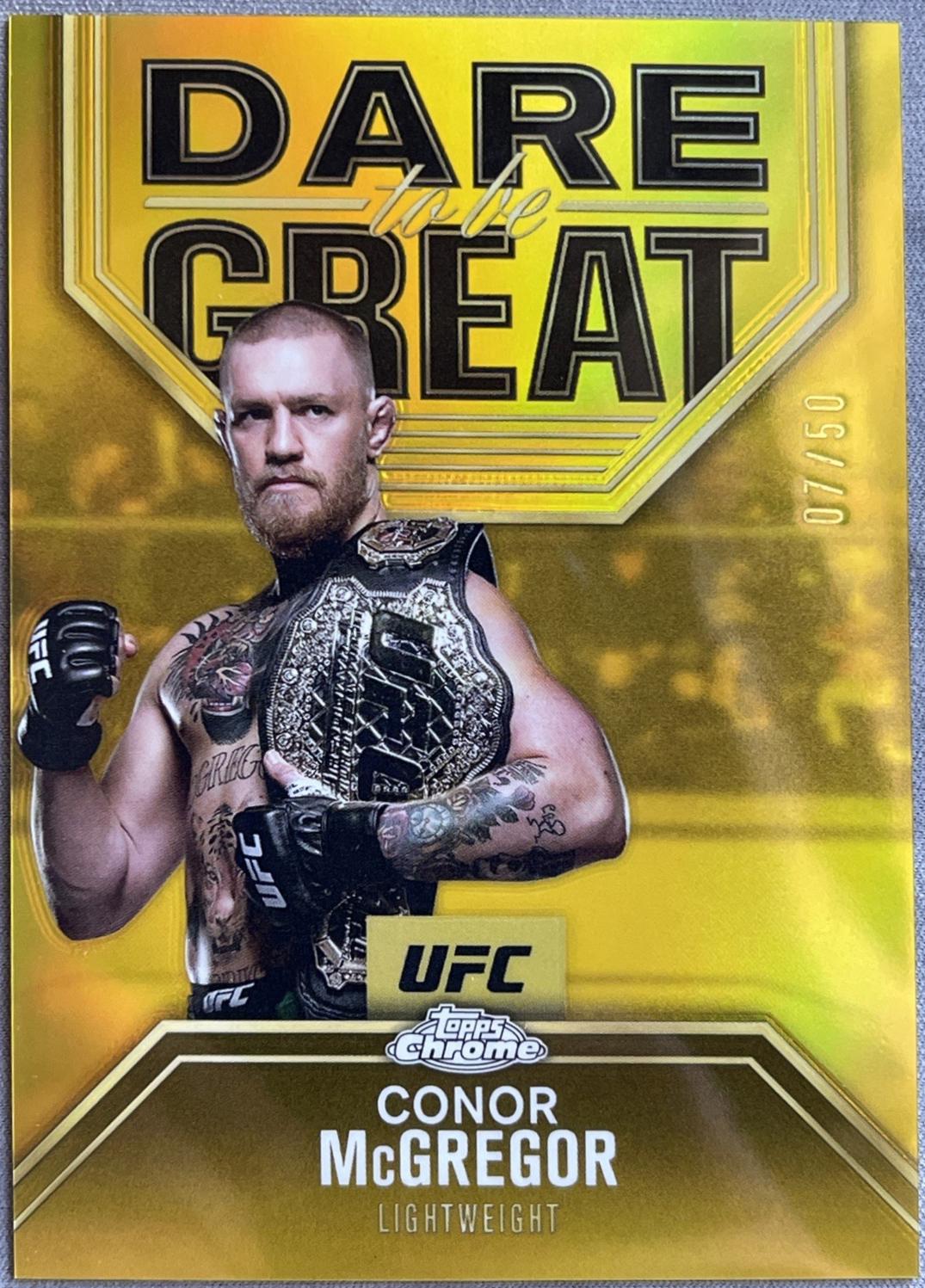 Conor McGregor 2025 Topps Chrome UFC Dare to Be Great #DBG-9 Gold Refractor