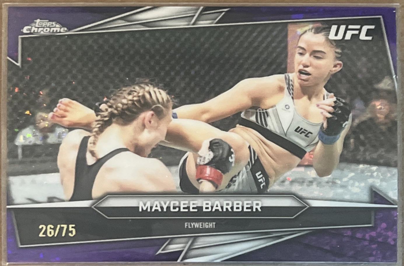 Maycee Barber 2026 Topps Chrome UFC Base #180 Purple Mini Diamonds Refractor