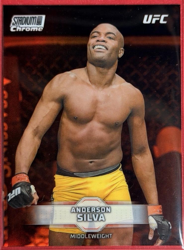Anderson Silva 2026 Topps Stadium Club UFC Chrome Base #CB-64 Orange Refractor