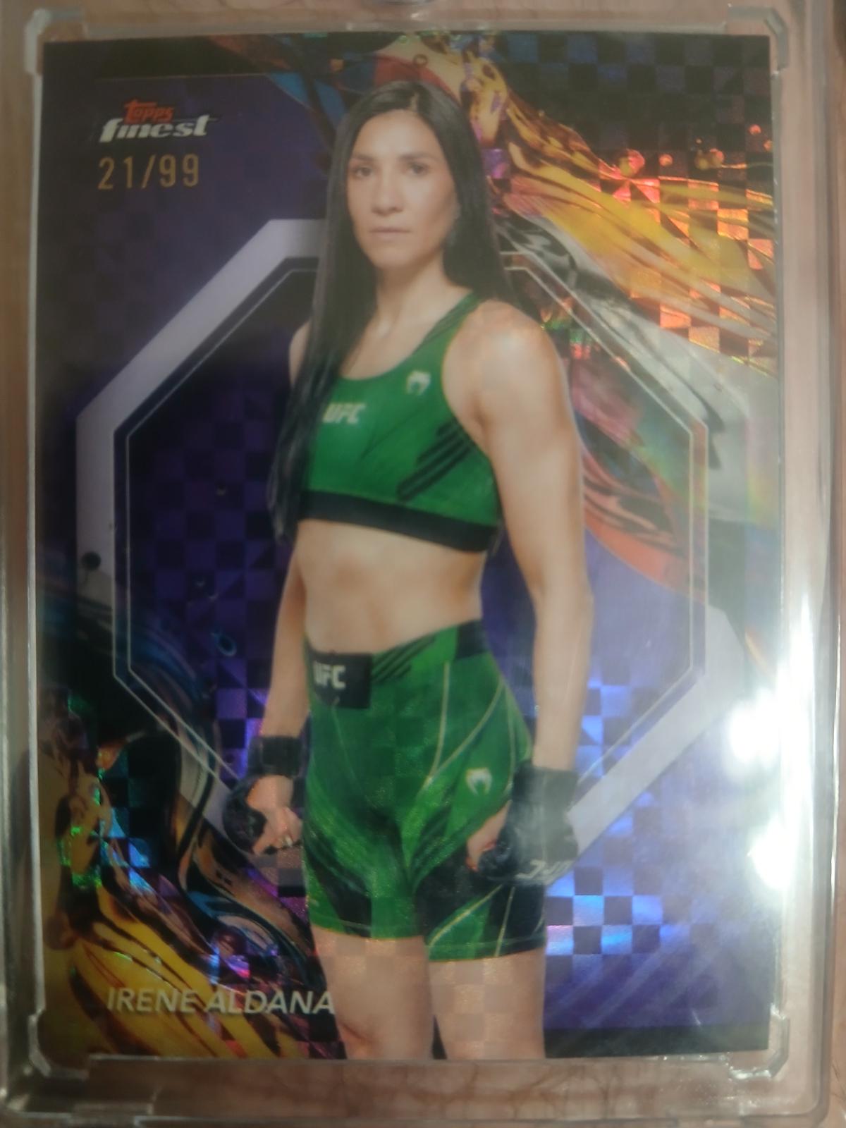 Irene Aldana 2024 Topps Finest UFC Base Uncommon #197 Purple Checkerboard Refractor